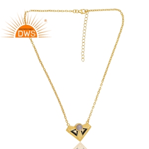 Nuevo diseño 925 plata esterlina 18K chapado en oro etíope ópalo piedra preciosa colgante collar Demi fabricante de joyería fina - Product Image 1