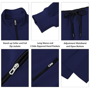 Survêtement zippé complet pour hommes de qualité supérieure vêtements de sport en polyester rouge tenue de jogging 2 pièces - Product Image 6