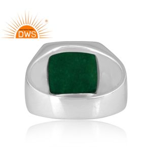 Best Selling Fine Sterling <b>Silver</b> Dyed <b>Emerald</b> Gemstone Band <b>Ring</b> Custom Jewelry for Women Gift for Her - Product Image 4