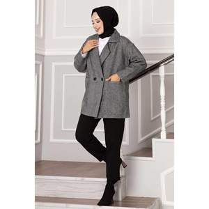 Hijab à chevrons Manteau Cachemire Noir - Product Image 3