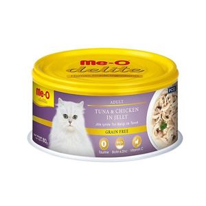80gr อาหารกระป๋องสำหรับแมวปราศจากเม็ดปลาทูน่าและไก่ - Product Image 1
