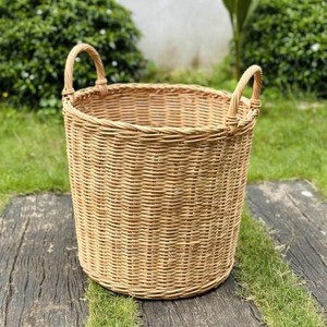 Panier de rangement en rotin naturel tissé à la main avec poignées, écologique |   Tailles personnalisées |   OEM/ODM disponible |   Fabricant vietnamien - Product Image 1
