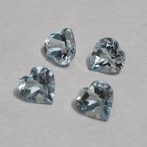 Aigue-marine naturelle propre 6x6mm en forme de coeur coupe meilleure qualité bleu aigue-marine coeur facette 0.73 cts pierres précieuses pour la fabrication de bijoux - Product Image 4