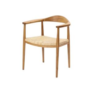 SILLA DE CAFÉ DE MADERA DE TECO CON ASIENTOS DE RATÁN HECHA EN INDONESIA - Product Image 1