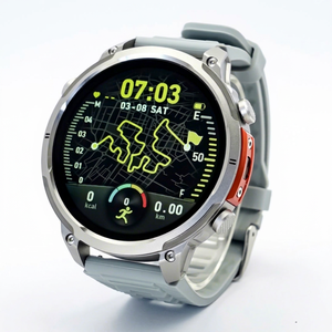 Montre connectée GPS LEMFO MK100, 1,75 pouce, IP68, moniteur de fréquence cardiaque, tracker de fitness, boussole, appels Bluetooth, montre de plein air pour hommes - Product Image 1