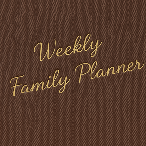 LABON Agenda familial hebdomadaire en lin <span class=keywords><strong>marron</strong></span> avec écriture dorée Organisateur à couverture rigide Livre d'horaire <span class=keywords><strong>neutre</strong></span> élégant pour les mamans ou le bureau - Product Image 2