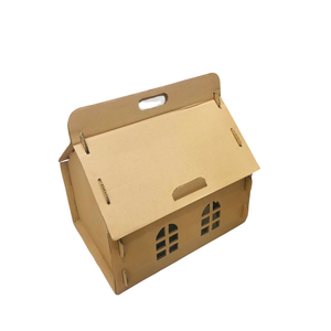 Vente en gros de maison de chat recyclable écologique griffoir pour chat abri de divertissement fabriqué en carton ondulé papier ciblé - Product Image 4