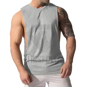 New Customized Plain Men's Fitness Sleeve Less Tank Top Breathable Sports Vest High Quality Low Price Breathable Tank Top