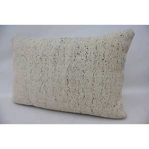 16x24 pulgadas Vintage bordado tejido acento almohada Beige lana Kantha decorativo y cojín - Product Image 3