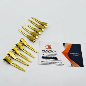 Herramientas para Separar el Cabello, Logotipo Personalizado, Acero Inoxidable, Herramientas para Extensiones de Cabello, Chapado en Oro, Juego de 10 Pinzas para Seccionar el Cabello, Largas y Cortas - Product Image 1