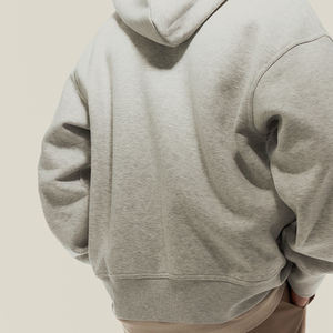 500 GSM 100% algodón liso esencial Sudadera con capucha para hombre peso pesado sudadera de gran tamaño hombres sudadera recortada con capucha hombres - Product Image 4