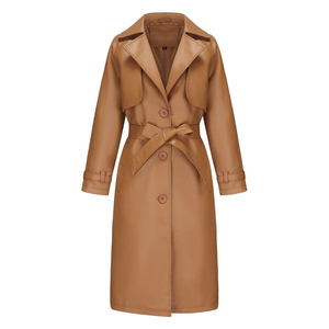 Nouveautés 2026 : Manteau Trench d'Hiver pour Femme, Emballage Personnalisé, Style Hip-Hop en Similicuir Tressé, Chaud et Doux en Polyester - Product Image 3