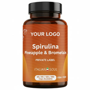 Complément Alimentaire RedMoringa Ananas Bromélaïne 5000 GDU Spiruline 60 Capsules Italie OEM Marque Privée Crème Amincissante - Product Image 2