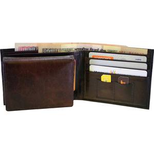 Best Selling 2024 Men's Genuine Leather <b>Wallet</b> RFID Slim <b>Zipper</b> Closure Logo Pattern Card Slots SD Card Slots 2 Currency Pockets - Product Image 2