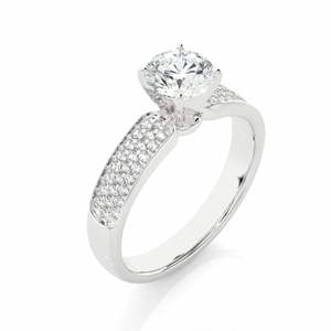 Bague de fiançailles en diamant rond taille pavé 3 carats pour femme - Product Image 3