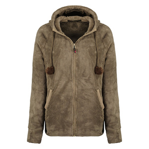 Veste en polaire douce et chaude à capuche ajustable à fermeture éclair tendance pour femmes Vêtement d'hiver élégant et isolé Veste confortable - Product Image 5