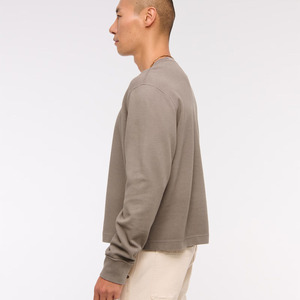 Camiseta recortada de alta calidad para hombre, diseño de cuello redondo, 100% de algodón pesado, ajuste cuadrado de gran tamaño, estampado de logotipo personalizado, patrón único - Product Image 5