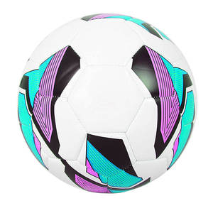 Ballon de football personnalisé avec votre logo, taille sur mesure, pas cher, imprimé rayé coloré, pour matchs et entraînements sportifs en équipe, en PU - Product Image 3
