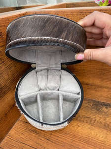 Caja de joyería redonda de cuero con herramientas de calidad superior, joyero de vaquera occidental para mujer, joyero de viaje de cuero de vaca grabado - Product Image 5