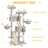 Arbre à chat moderne de luxe à 4 niveaux, griffoir en fil de fer, écologique et durable, tour d'escalade pour chat pour usage intérieur/extérieur, emballé en carton