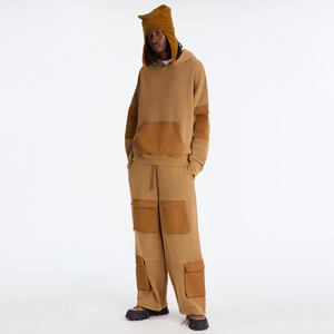 Custom 400 Gsm Cotton Heavyweight Fleece Casual <b>Oversized</b> Pullover Hoodie & <b>Sweatpants</b> Set with Drawstring Closure for Men - Product Image 4