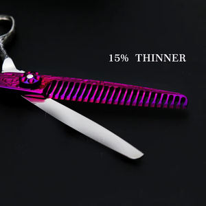 Tijeras de adelgazamiento de cabello de acero inoxidable VG10 de Japón Premium, tijeras de corte de peluquero de hoja recta de alta calidad para uso en salón - Product Image 2