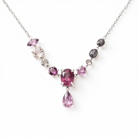 Collier en argent sterling 925 plaqué or rose 14 carats Collier ras du cou pour femme et fille