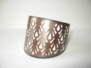 Handcrafted Luxury Antique Copper Cuff <b>Bracelet</b> With Elegant Geometric Diamond Cutout Design Rustic <b>Metal</b> Bangle For Women High - Product Image 3