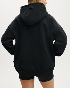 OEM/ODM 100% coton, sweat à capuche surdimensionné à épaules tombantes, poids lourd 500GSM, sweat-shirt à capuche décontracté à manches longues pour femmes - Product Image 3