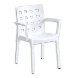 Chaises de jardin traditionnelles de fabrication italienne faciles à nettoyer en plastique pour l'extérieur, salon, salle à manger, bar, hôtel, maison, patio HORECA - Product Image 2