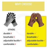 Gants en cuir unisexes de haute qualité pour la sécurité, antidérapants, coupe-vent, avec détection des aiguilles, pour sports d'hiver, logo personnalisé, unis