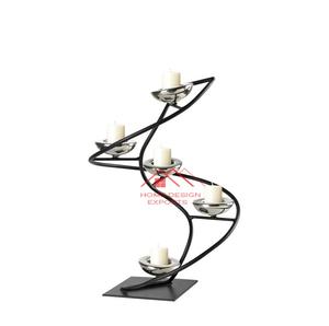 Bougeoir en métal de conception courbe 2025 pour la décoration de table à la maison - Product Image 1