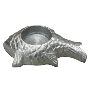 Silver Fish Decorative Tealight Candle Holder Modern Premium Quality Best Selling Polished Aluminum Tealight Holder