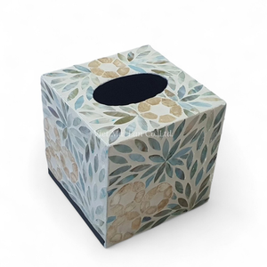 Boîte à mouchoirs en nacre faite à la main, écologique, incrustation naturelle de coquillages, accessoire de table décoratif - Product Image 1