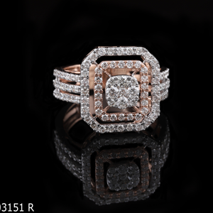 แหวนหมั้นเพชรเม็ดกลมสีเหลืองทอง14K สำหรับผู้ใหญ่แหวนหมั้นเพชรสไตล์วินเทจสำหรับเครื่องประดับปาร์ตี้อินเทรนด์ที่ผ่านการรับรอง - Product Image 2