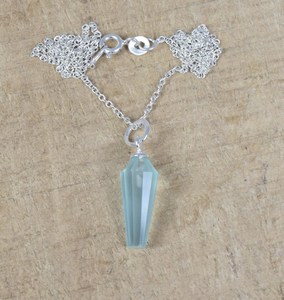 Collier pendentif en argent sterling 925 avec quartz aqua, bijoux en pierres précieuses faits à la main, cadeau de naissance pour femme, pierre de naissance d'avril - Product Image 1