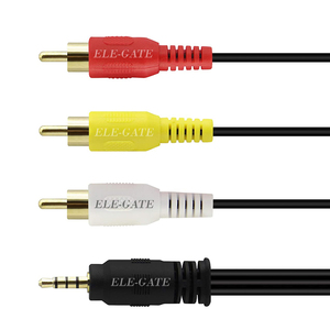 Câble vidéo audio RCA mâle plaqué or, câble TV auxiliaire, câble pour ordinateur, HDTV, caméra, microphone, haut-parleur, PVC, disponible en 1m et 2m - Product Image 2