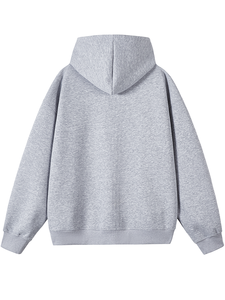 Sweat-shirt à capuche zippé gris clair classique : style minimaliste, doublure en polaire de qualité supérieure, essentiel pour le quotidien et le streetwear - Product Image 6