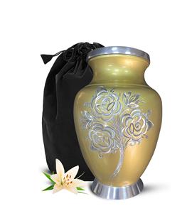 Urna de rosas para cenizas humanas-Urnas de entierro para cenizas Adulto Hombre y mujer-Urna de cremación de rosas hecha a mano con bolsa premium-Honor - Product Image 1