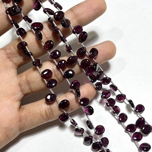 Cuentas de piedras preciosas de briolette granate rojo con forma de pera y almendra lisa al por mayor, cuentas de piedras naturales para tiendas minoristas - Product Image 4