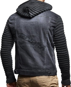 Custom Design Men's <b>Denim</b> Stand Collar <b>Jacket</b> Breathable Casual Outdoor Clothing for Winter - Product Image 5