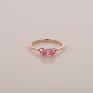 IGI Certified Marquise Cut Pink Diamond Solitaire <b>Ring</b> In 9K Rose / Yellow & White Gold - Product Image 1