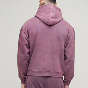 Suéter de lavado ácido para hombre con logotipo personalizado serigrafiado, sudadera de algodón 100% de alta calidad, sudadera de calle con capucha para invierno - Product Image 5