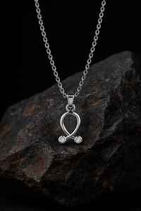 Pendentif en forme de boucle de ruban en argent sterling 925 plaqué or 14 carats rhodié, minimaliste, avec zircon cubique, bijoux de luxe chrétiens - Product Image 2