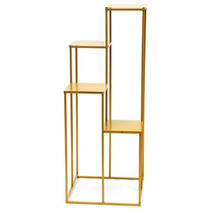 ที่วางดอกไม้โลหะสีทองสำหรับงานแต่งงานงานเฉลิมฉลองและงานเลี้ยงขนาด40x40x100ซม. ดีไซน์แบบพรีเมี่ยม - Product Image 1