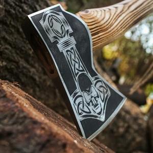 Cadeau fait main de hache de hache tomahawk en acier au carbone viking pour mari, cadeau d'anniversaire pour lui. - Product Image 2