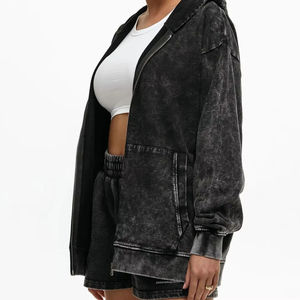 Sweat à capuche en toile sur mesure pour femmes avec logo avant d'hiver respirant écologique noir - Product Image 3