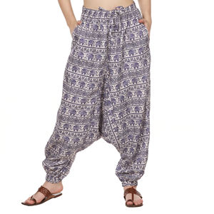 Femmes 100% coton taille haute Harem Joggers décontracté doux respirant toile ample écologique plat numérique pantalon pantalon - Product Image 1