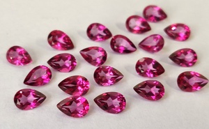 Pera de topacio Rosa natural facetada 5x8mm Calidad superior-Pera de topacio Rosa facetada Buena calidad - Product Image 5