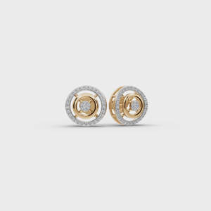 Boucles d'oreilles classiques en diamants de laboratoire de forme ronde - Product Image 3